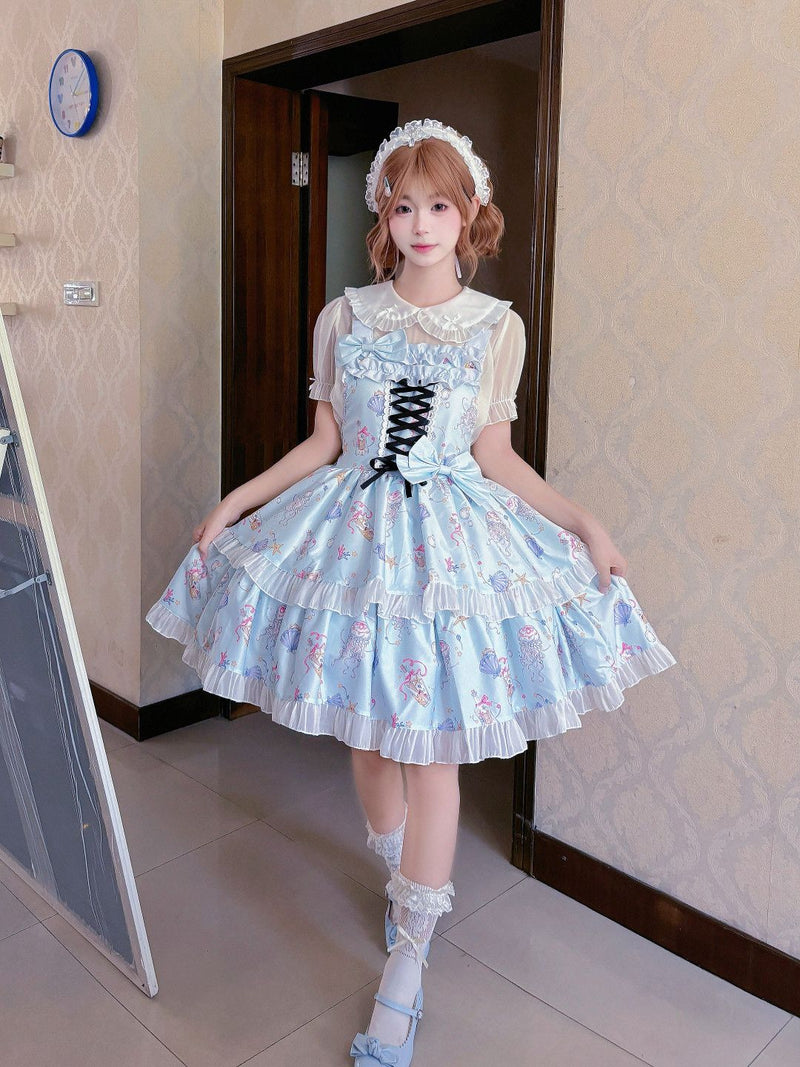 Coffee Rabbit Shell Bubble Letter Lolita JSK Set