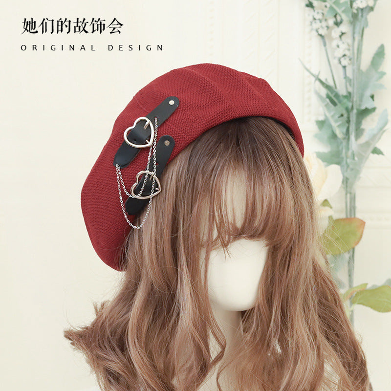 Fashion Beret Summer Breathable Lolita Hat Lolita Sweet Cool JK Hard Girl Hat Women New 2021 - Lolita Fetch