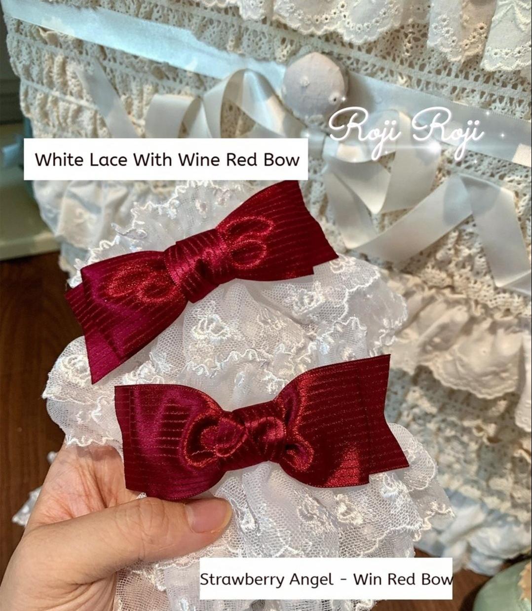 Roji Roji - Sweet Lolita Lace Bow Cuffs - Elastic Wrist Hand Accessory
