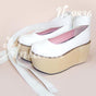 34 / White matte [round toe - 8cm heel at the back and 6cm at the front]