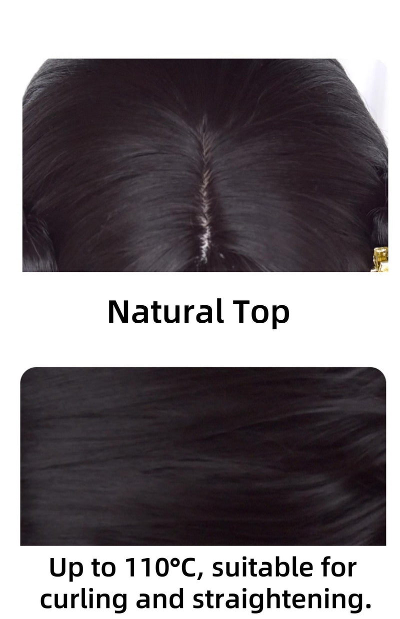 Sinwavy - Gothic Lolita Wig Black Natural - Hair With Ponytails & Braids Wig