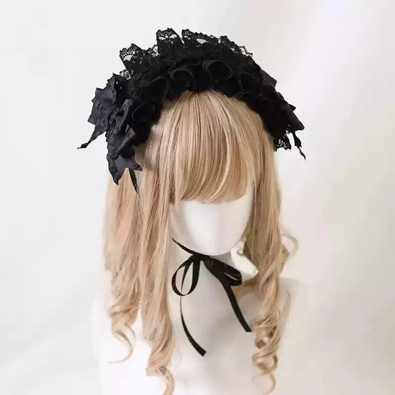Xiaogui - Elegant Lolita Ivory Lace Hair Band - Headwear