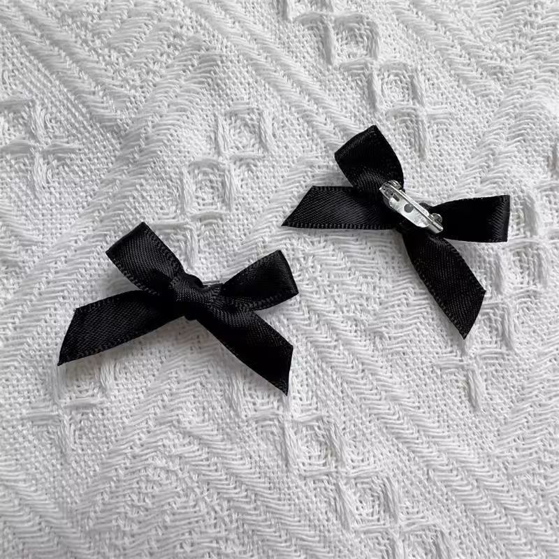Handmade - Mini 3.5 cm Ribbon Bow - Brooch Set - detail view 7