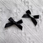 Black Mini Bow (Angled) 2 Brooches 3.5cm