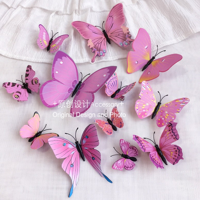 Lolita Hair Accessories 12 Realistic Butterfly Hair Clips Xiaohongshu Hanfu Accessories Fairy Set