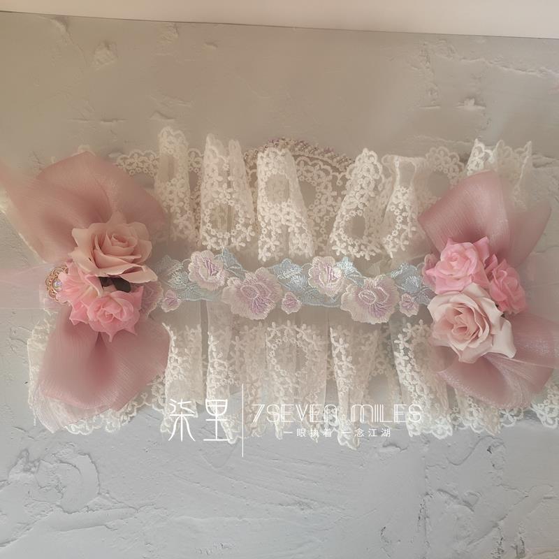 Handmade Classical Lolita Bridal Embroidery Lace Flower Lace Bow Hairband Hair Accessory