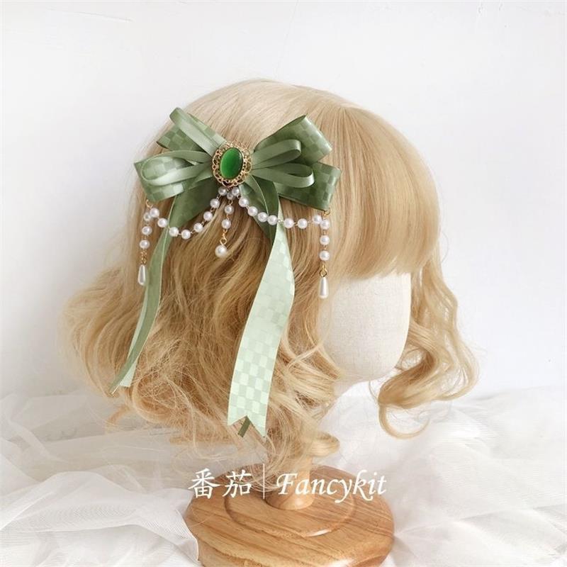 Original Design Hanfu Lemon Lily Hair Accessories Set Summer Ancient Style Lolita Green Fresh Side Clip Necklace