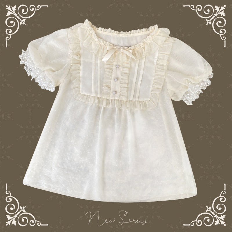 Zhijinyuan- June Snow- Summer Short-Sleeve Blouse | Retro Elegant Versatile Inner Top - Lolita Fetch
