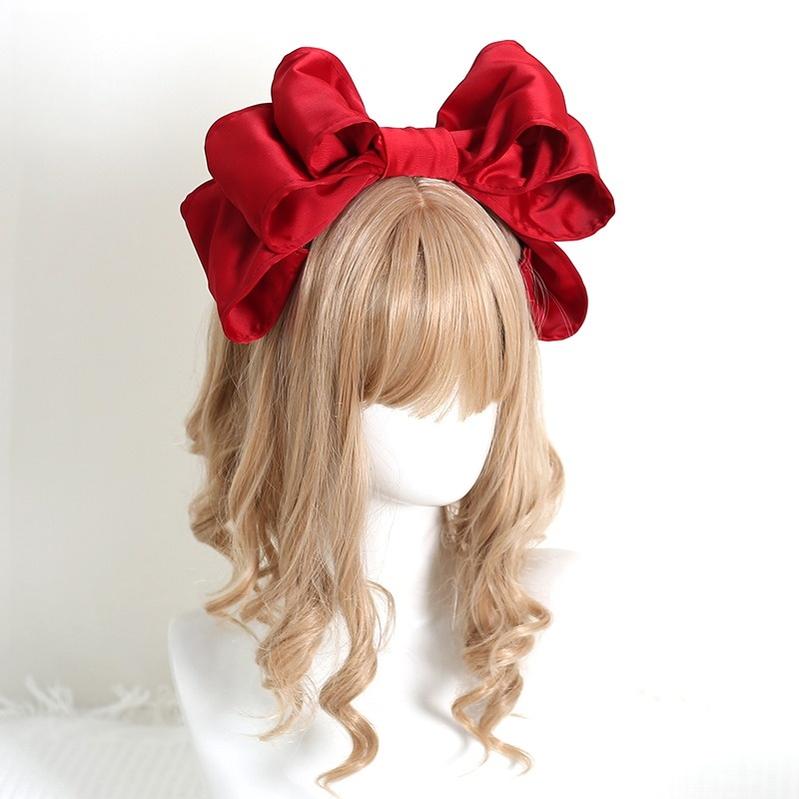 Xiaogui - Satin Doll-like Lolita KC - Layered Bowknot Headwear