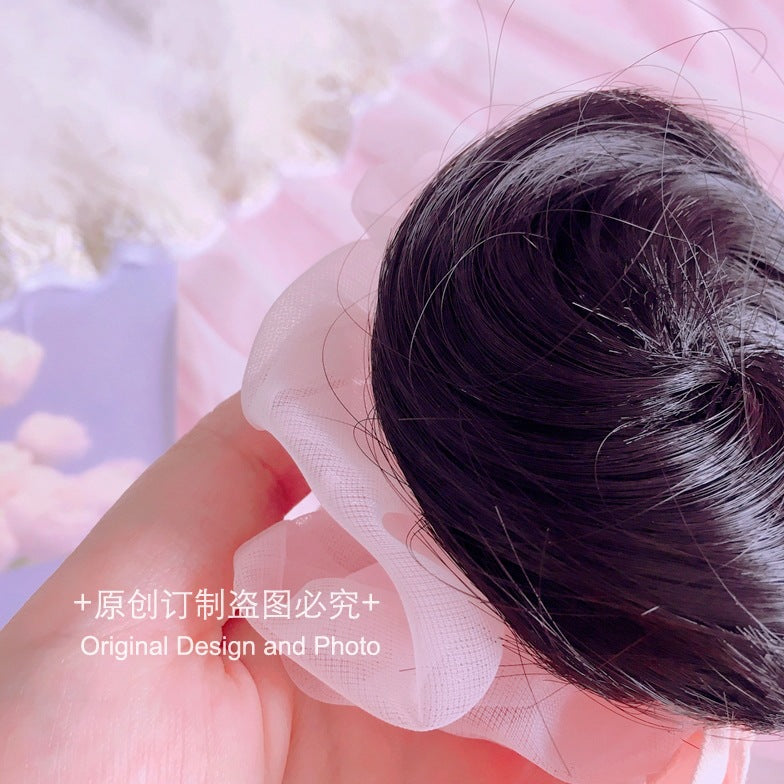 Homemade Lolita Wig Hair Bun Chinese Style Ribbon Bun National Style Girl Tassel Bun Hair Clip