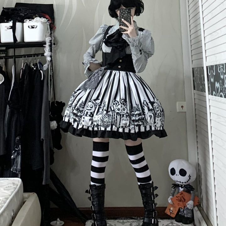 Doll and Bear - Strange Christmas - Long-Sleeve Gothic Lolita JSK Set