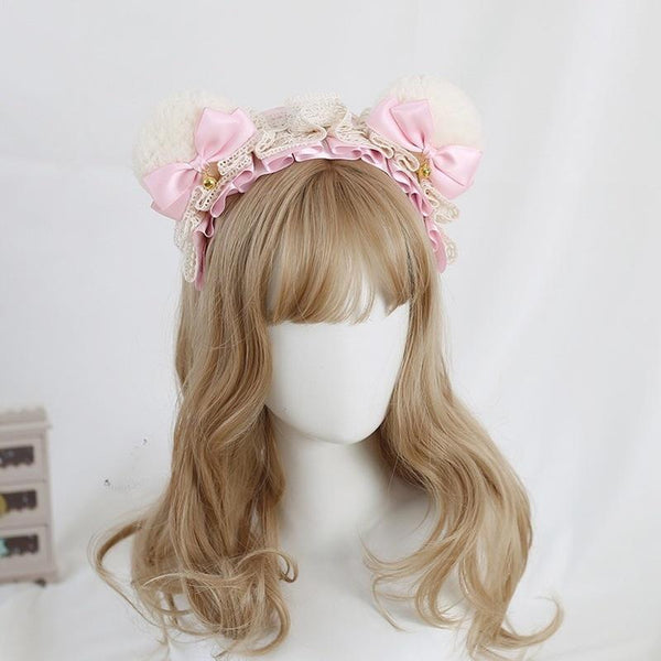 Xiaogui - Sweet Lolita KC With Bear Ear and - Removable Bell Headwear