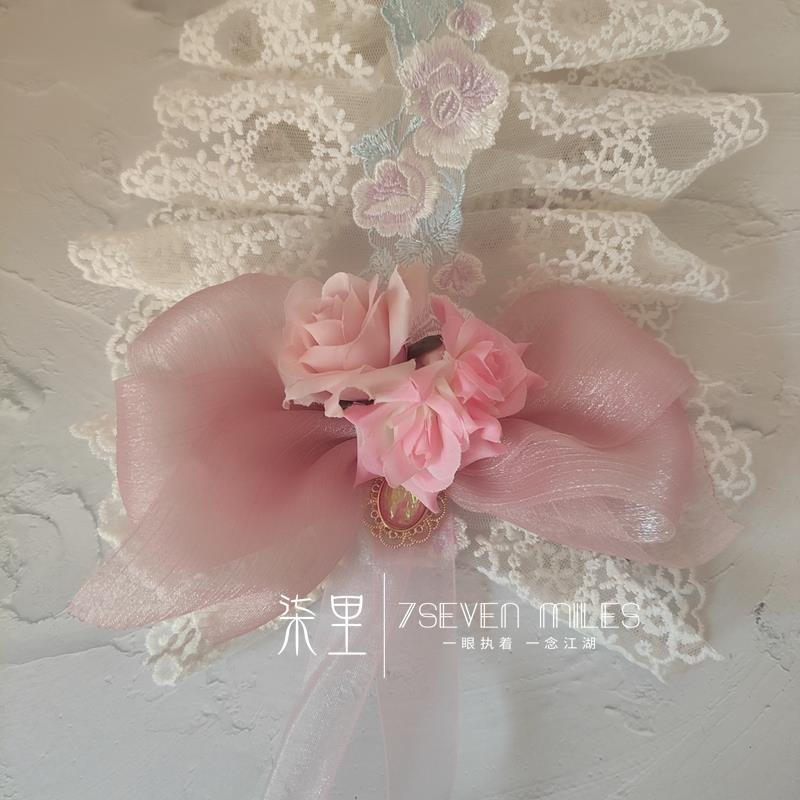 Handmade Classical Lolita Bridal Embroidery Lace Flower Lace Bow Hairband Hair Accessory