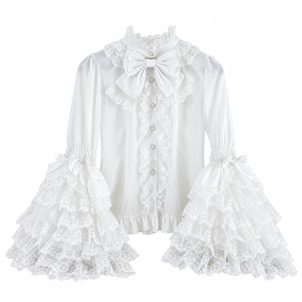 White Lace Hime Sleeve Lolita Blouse