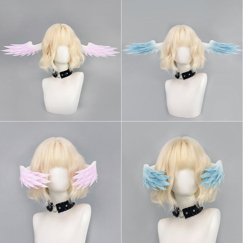 SundayRobin Ear FeatherCosProps 2DLoGirl Hair Accessories Star Iron Comic Exhibition Angel Ear Feather Headwear