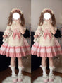 Jupe salopette rose + tablier / S