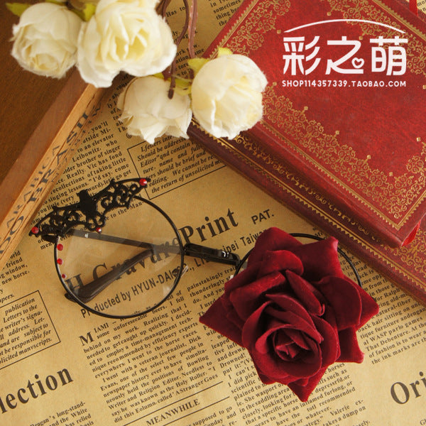 Steampunk Bat Rose Glasses Frame Lolita Dark Style Retro Anime Cosplay
