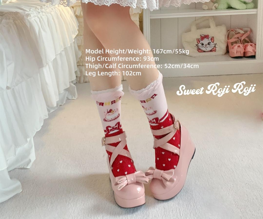 Roji Roji - Sweet Lolita Socks Cake Pattern - Winter Socks Socks