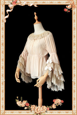 Party in Fairy Tale Town - Princess Sleeves Lolita Blouse One Size Dark Apricot