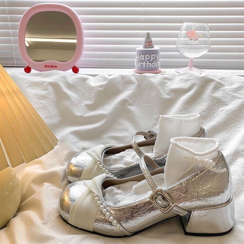 French Niche Design Bow Mary Janes | 2025 New Chunky Heel Dressy Pumps