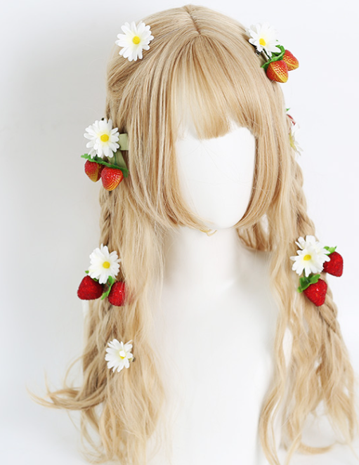 Xiaogui - Sweet Lolita Hair Pin Flower - Strawberry Shaped Headwear