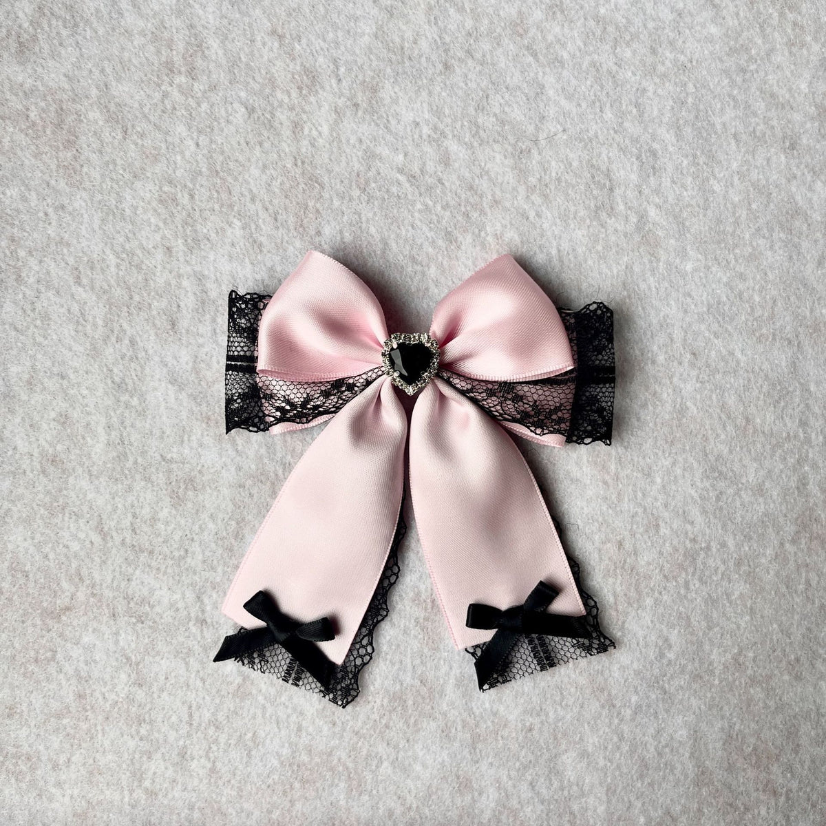 Handmade - Lace Tasseled Bow - Hair Clip or Brooch - detail view 12