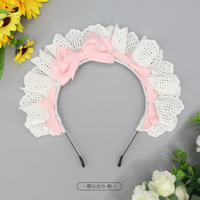 Japanese Style Cute Lace Bow Decoration Lolita Maid Headwear Props Comic Exhibition Accessories Hair Accessories Hairband - Lolita Fetch