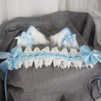 Cat Ear Hair Clip Headband Cute Girl Hair Accessories Lolita Comic Exhibition Bowknot Headwear Animal Ear Hair Clip