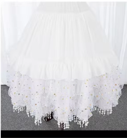 Manyiluo - Wedding - Adjustable Lolita Petticoat with Layered Lace Hem - product detail 8