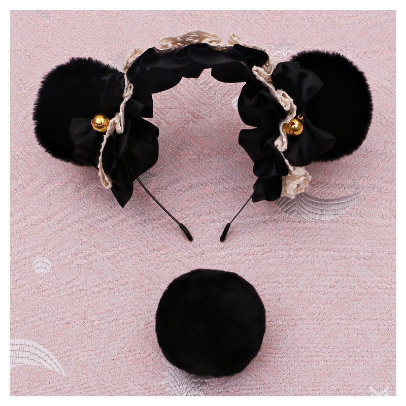Lolita Lace Bear Ear Headband - Handmade Animal Ear Lolita Hair Accessory