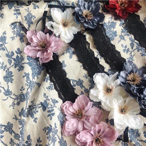 Lolita Handmade Lace Hairband - Gothic Dark Sweet Punk Flower Headwear for Girls