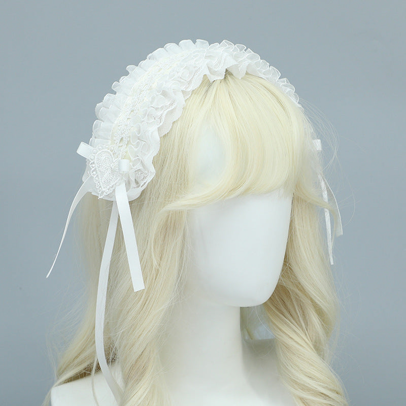 Comic Exhibition Girl Lolita Lace Hair Accessories DOLL Style Headband Ribbon Bow Dark Lolita Sweet Hair Accessories - Lolita Fetch