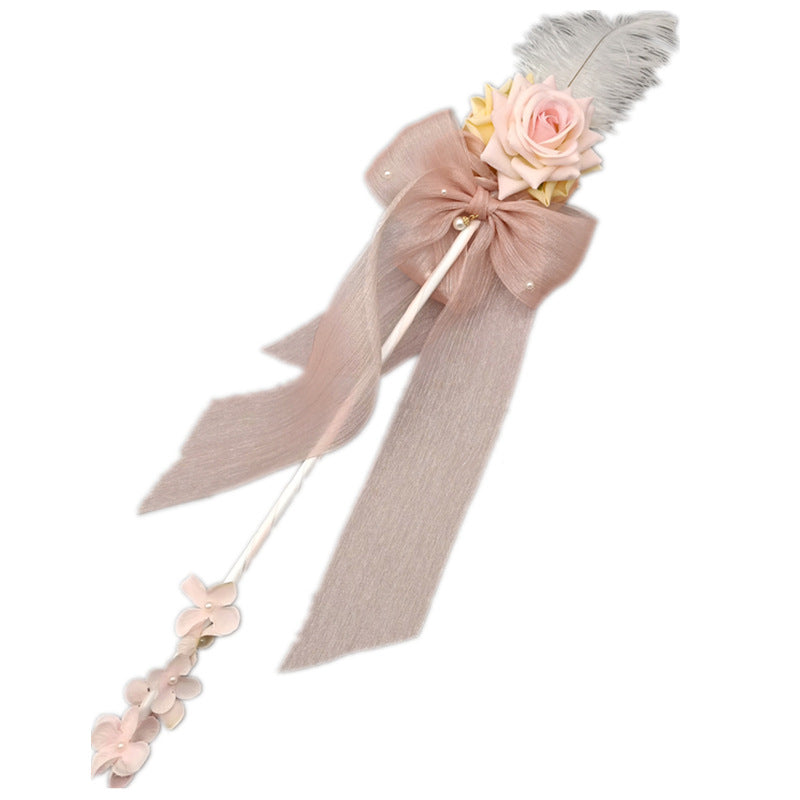 Original Lolita Tea Party Rose Flower Wand Handmade Fairy Wand Handheld Cane Staff Performance Photo Shoot Catwalk Magic