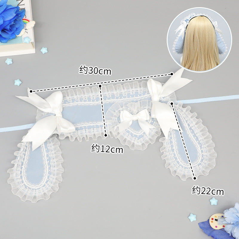 Lolita Love Bunny Hairband - Original Lop Ear Bowknot (Black/White/Pink/Blue) - Lolita Fetch