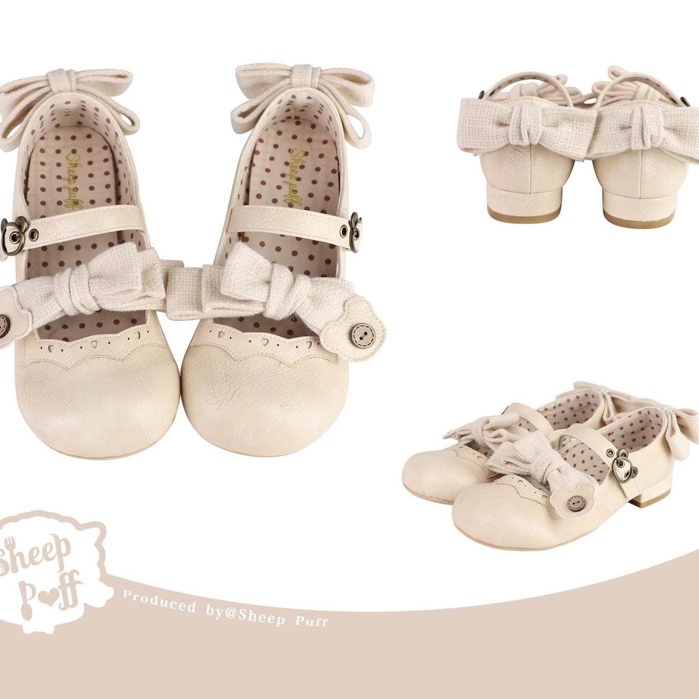 sheeppuff - Bear Room 1.0 - Bow Lolita Shoes with Bear Buckle - option image