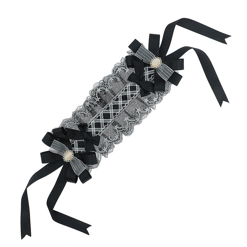 Lolita Hairband Handmade In Stock Krista Bow Lace Ribbon Hair Accessories - Lolita Fetch