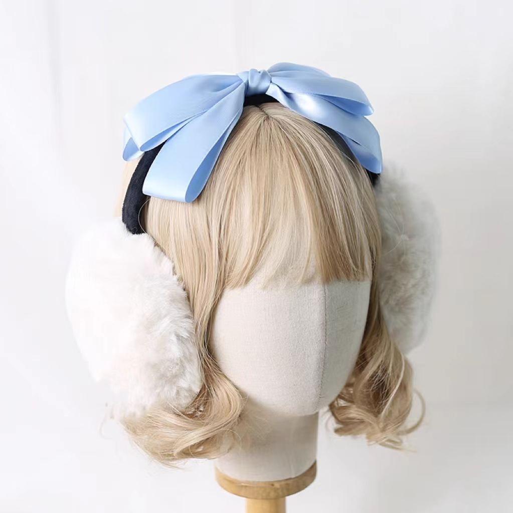 Xiaogui - Winter Lolita Earmuff Bow Plush - Earmuff Ear Protector Headwear