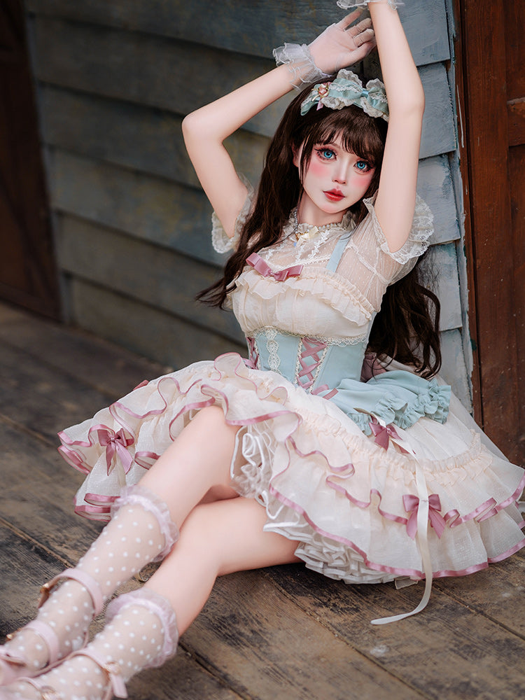 ZhiJinYuan - Time Waltz - Sweet Lolita Short Dress Ballet Style JSK - Lolita Fetch