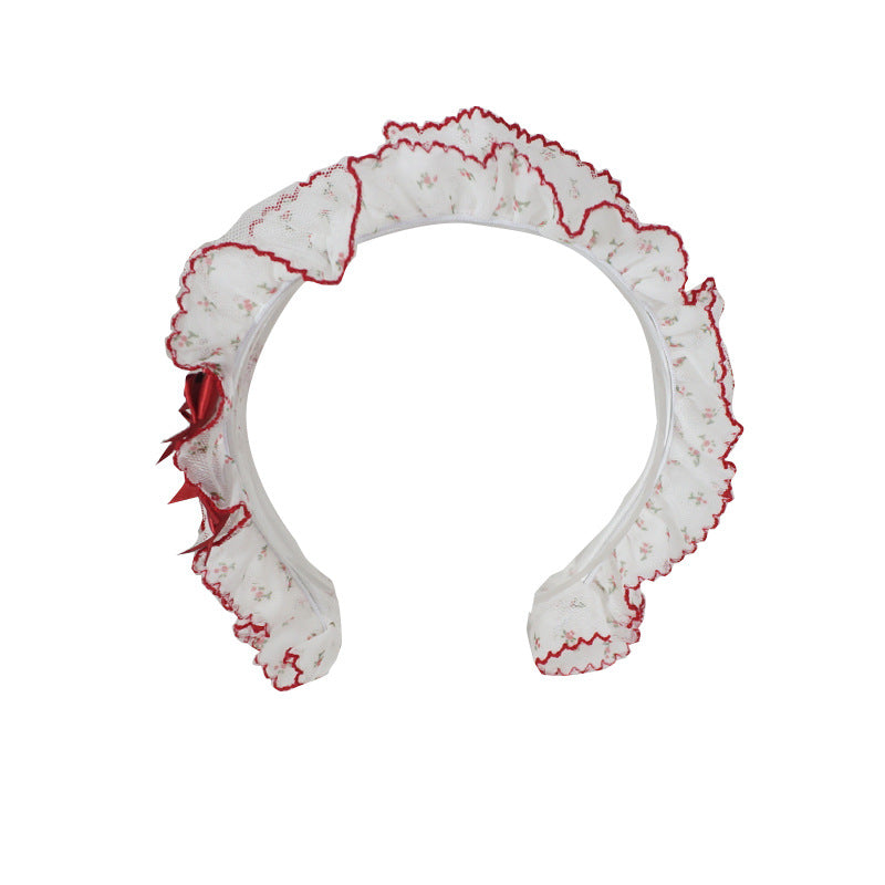 Doll Lace Bow Headband Handmade Lolita Headband Forest Style Versatile Cute Sweet Adorable Girl Hair Accessory for Women