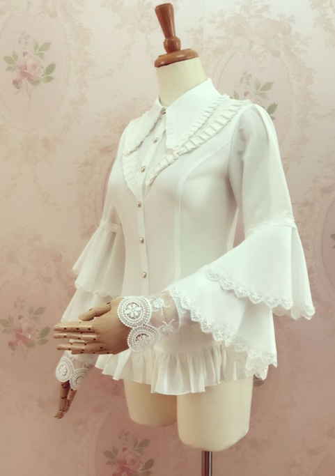 Yilia - Elegant Lolita Long Sleeve Slim Fit - Blouse Innerwear