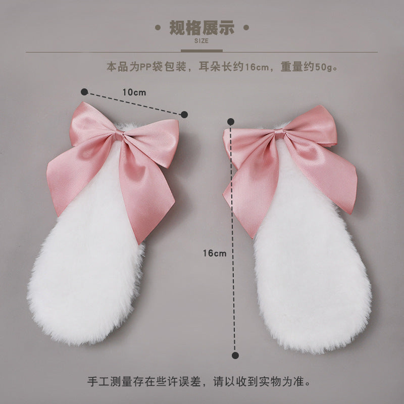 Lolita Lolita Bowknot Lolita Bunny Ear Hair Clip Side Clip Pair Clip Hair Accessory Cartoon Hair Clip - Lolita Fetch