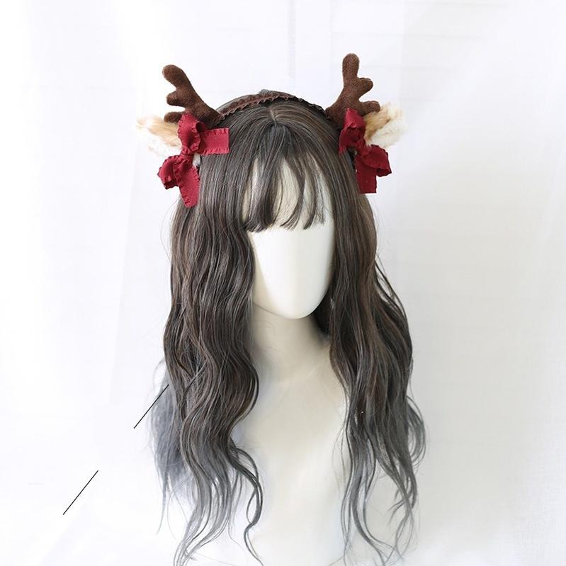 Xiaogui - Christmas Sweet Red Lolita KC Cute - Elk Antlers Headwear Headwear