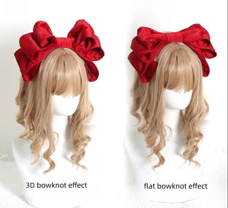 Xiaogui - Satin Doll-like Lolita KC - Layered Bowknot Headwear