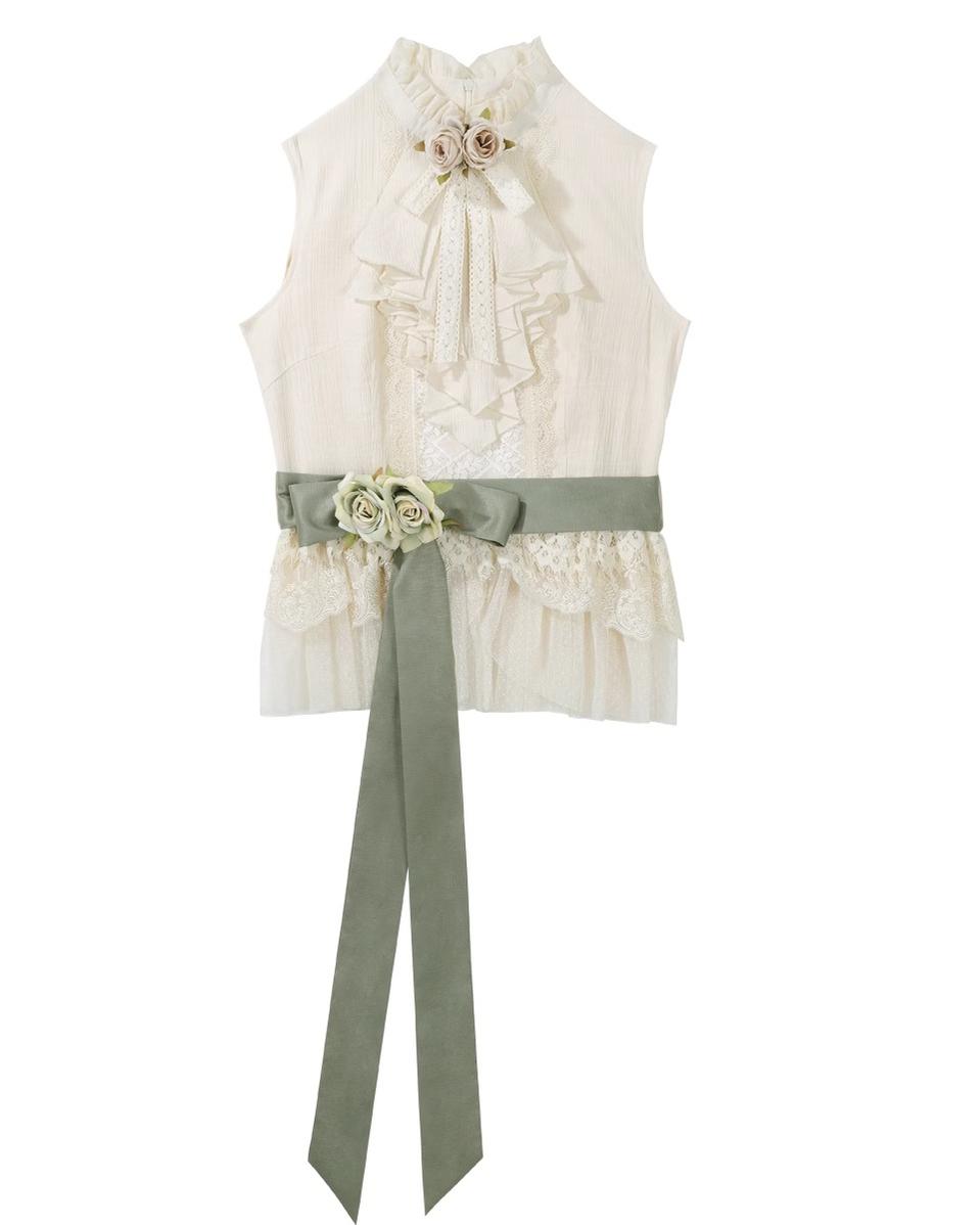Designer's Gift - Morning Moments - Chinese-style skirt set with floral and cat prints - product detail 3