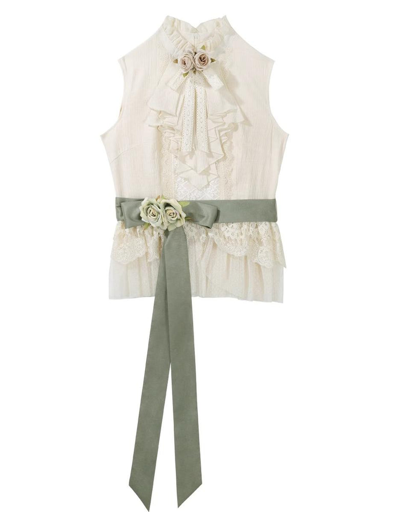 Designer's Gift - Morning Moments - Chinese-style skirt set with floral and cat prints - product detail 3