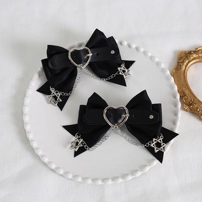 Xiaogui - Dark-themed Gothic Lolita Heart - Hair Clips Headwear