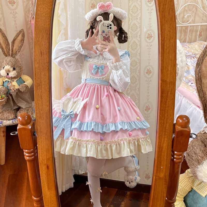 Hanguliang - Sweetheart, It's You - Sweet Lolita JSK dress with suspender straps