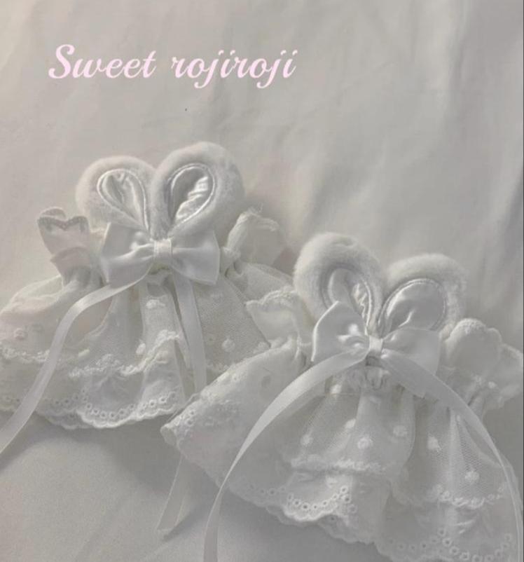 Roji Roji - Cute Lolita Bunny Ears Cuffs Lace - Summer Butterfly Hand Sleeves Hand Accessory