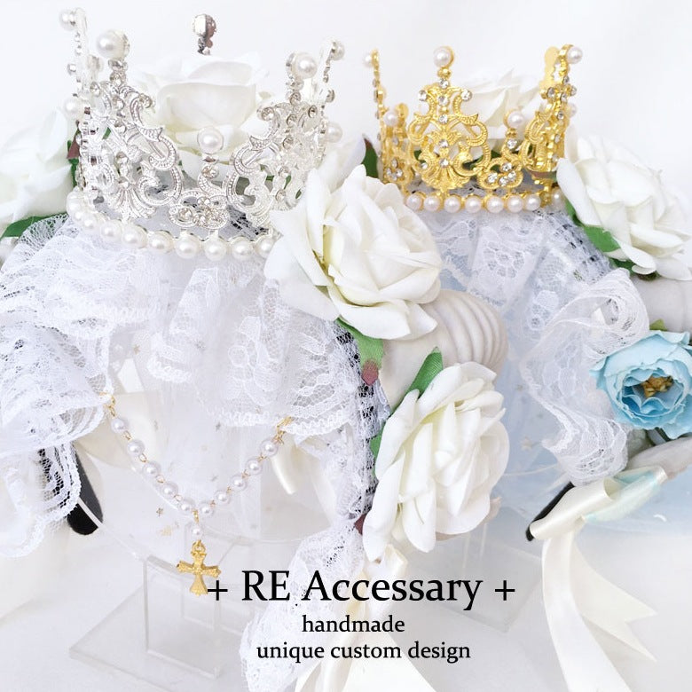 Subculture Gothic Lolita Headband Crown Horn Lolita Hair Accessory Dark Witch Gorgeous KC Veil Headpiece