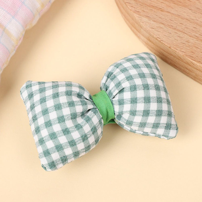 Handmade - Padded Gingham Bow - Brooch or Craft Accent - detail view 19